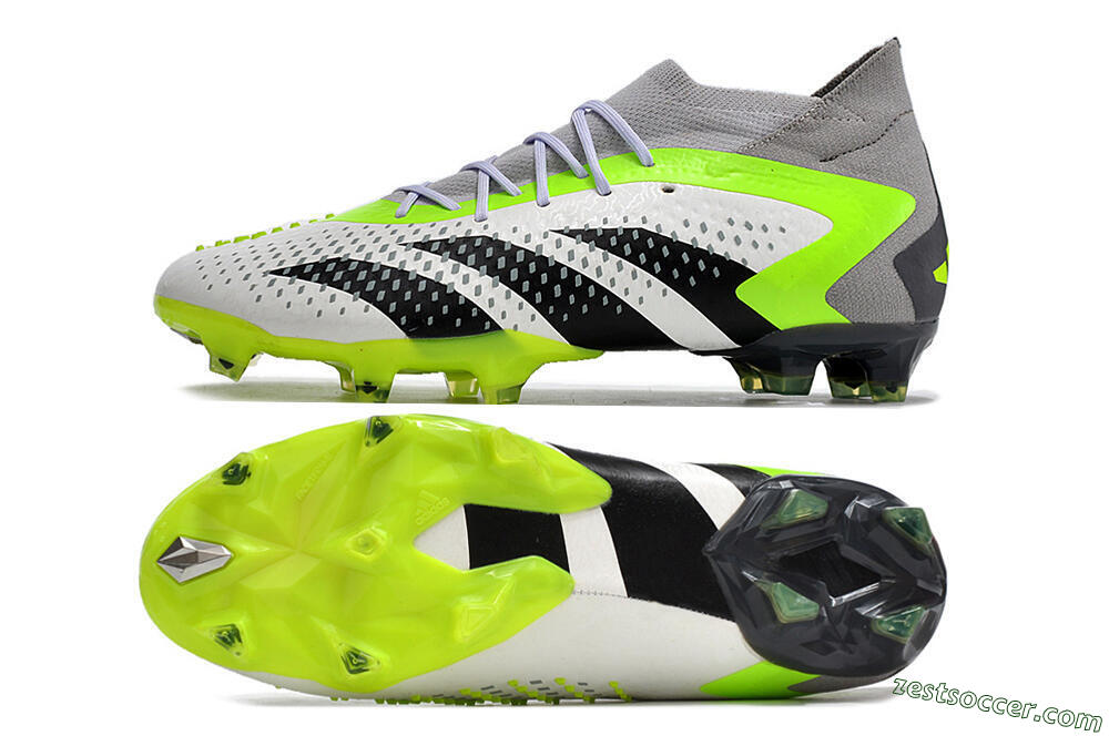 Adidas Predator Accuracy.1 FG High-Tops Soccer Cleats - White/Black/Green/Grey 1