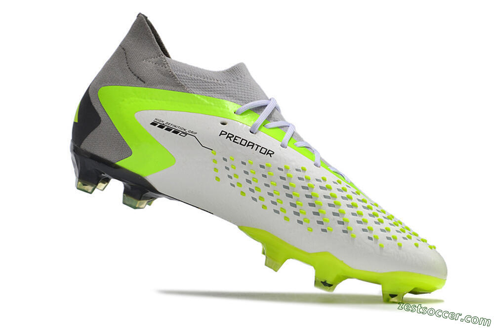 Adidas Predator Accuracy.1 FG High-Tops Soccer Cleats - White/Black/Green/Grey 4