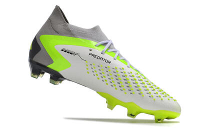 Adidas Predator Accuracy.1 FG High-Tops Soccer Cleats - White/Black/Green/Grey