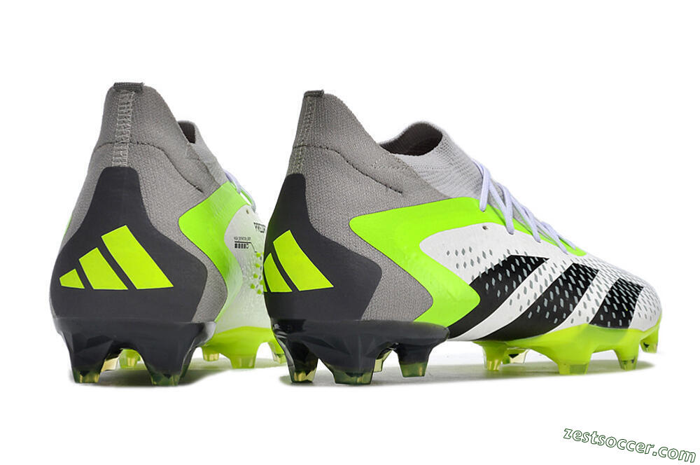 Adidas Predator Accuracy.1 FG High-Tops Soccer Cleats - White/Black/Green/Grey 6