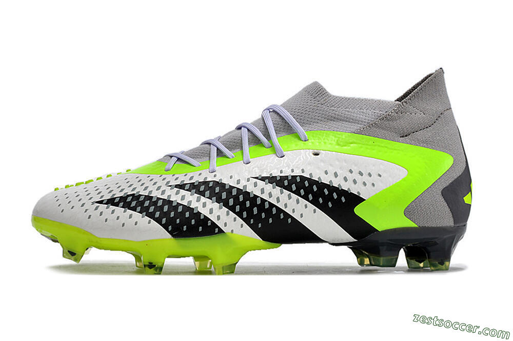 Adidas Predator Accuracy.1 FG High-Tops Soccer Cleats - White/Black/Green/Grey 2