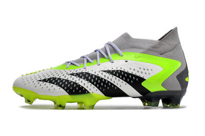 Adidas Predator Accuracy.1 FG High-Tops Soccer Cleats - White/Black/Green/Grey