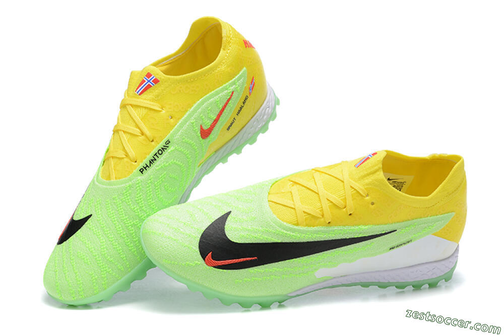 Nike Phantom GX Elite TF Low-Tops Soccer Shoes - Green/Black/White/Yellow 5