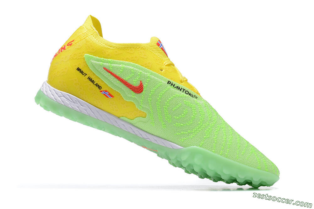 Nike Phantom GX Elite TF Low-Tops Soccer Shoes - Green/Black/White/Yellow 6