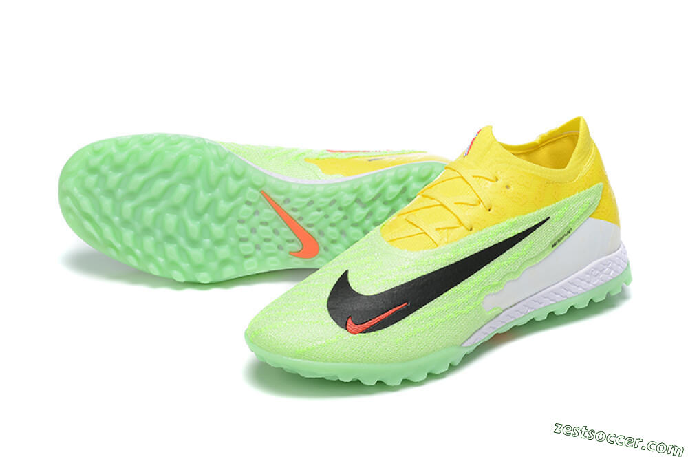 Nike Phantom GX Elite TF Low-Tops Soccer Shoes - Green/Black/White/Yellow 3