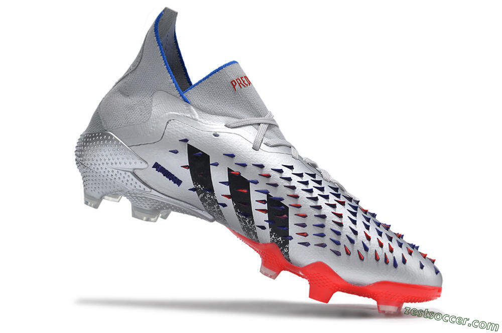 Adidas Predator Freak.1 FG High-Tops Soccer Cleats - Sliver/Black/Red 4