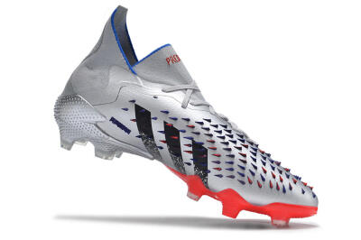 Adidas Predator Freak.1 FG High-Tops Soccer Cleats - Sliver/Black/Red