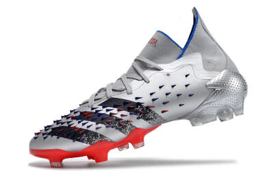 Adidas Predator Freak.1 FG High-Tops Soccer Cleats - Sliver/Black/Red