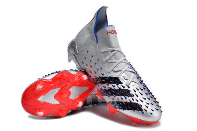 Adidas Predator Freak.1 FG High-Tops Soccer Cleats - Sliver/Black/Red