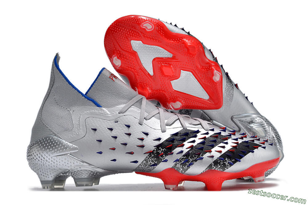 Adidas Predator Freak.1 FG High-Tops Soccer Cleats - Sliver/Black/Red 0