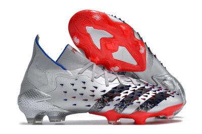 Adidas Predator Freak.1 FG High-Tops Soccer Cleats - Sliver/Black/Red