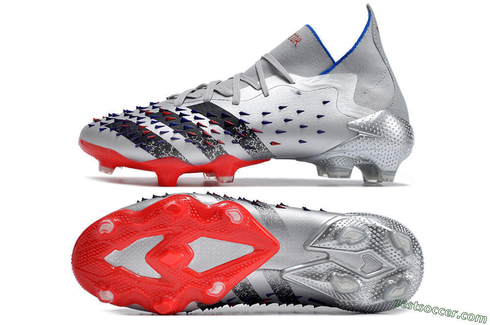 Adidas Predator Freak.1 FG High-Tops Soccer Cleats - Sliver/Black/Red 1