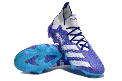 Adidas Predator Freak.1 FG High-Tops Soccer Cleats - Purple/White/Blue