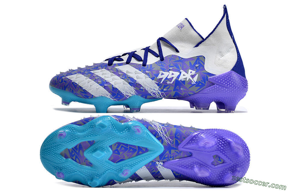 Adidas Predator Freak.1 FG High-Tops Soccer Cleats - Purple/White/Blue 1