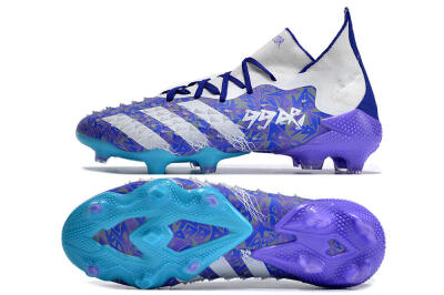 Adidas Predator Freak.1 FG High-Tops Soccer Cleats - Purple/White/Blue