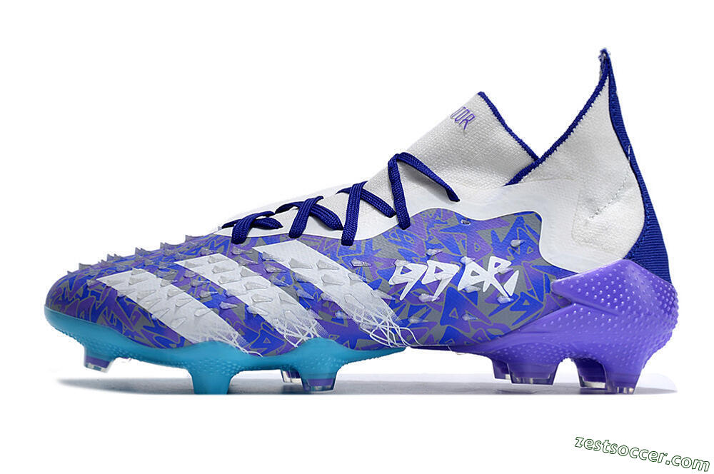 Adidas Predator Freak.1 FG High-Tops Soccer Cleats - Purple/White/Blue 2