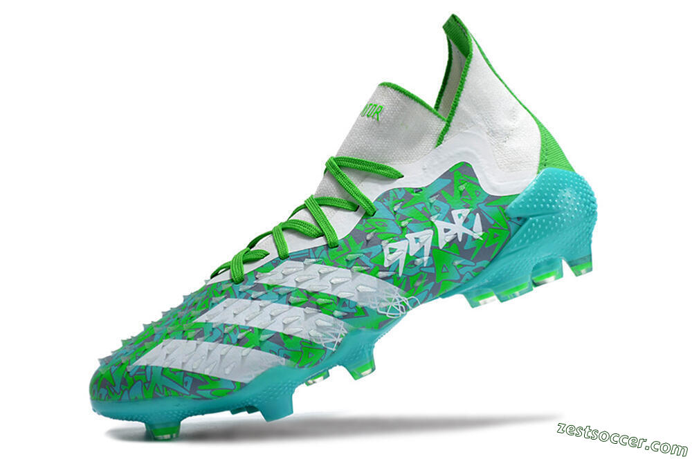 Adidas Predator Freak.1 FG High-Tops Soccer Cleats - Blue/White/Grey 5
