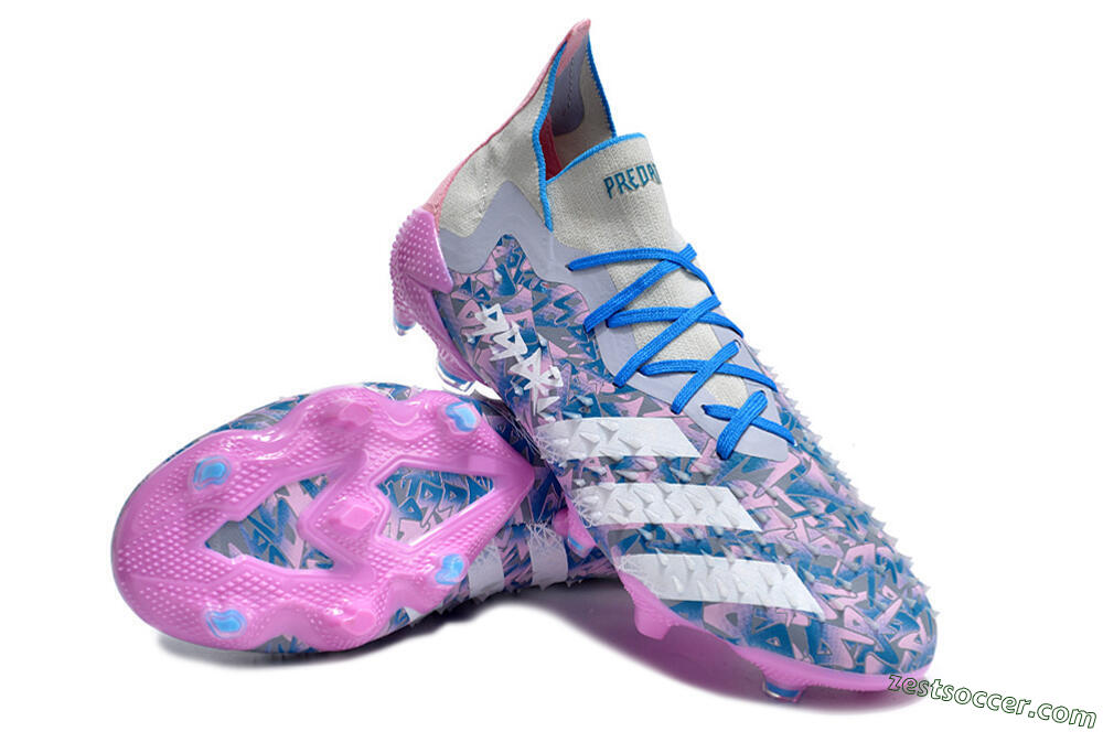 Adidas Predator Freak.1 FG High-Tops Soccer Cleats - Purple/White/Blue/Pink 3