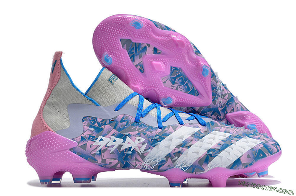 Adidas Predator Freak.1 FG High-Tops Soccer Cleats - Purple/White/Blue/Pink 0