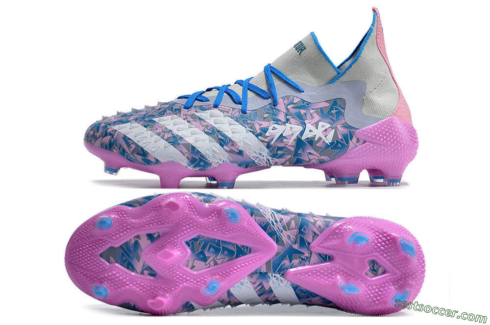 Adidas Predator Freak.1 FG High-Tops Soccer Cleats - Purple/White/Blue/Pink 1