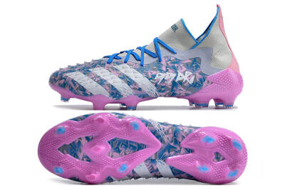 Adidas Predator Freak.1 FG High-Tops Soccer Cleats - Purple/White/Blue/Pink