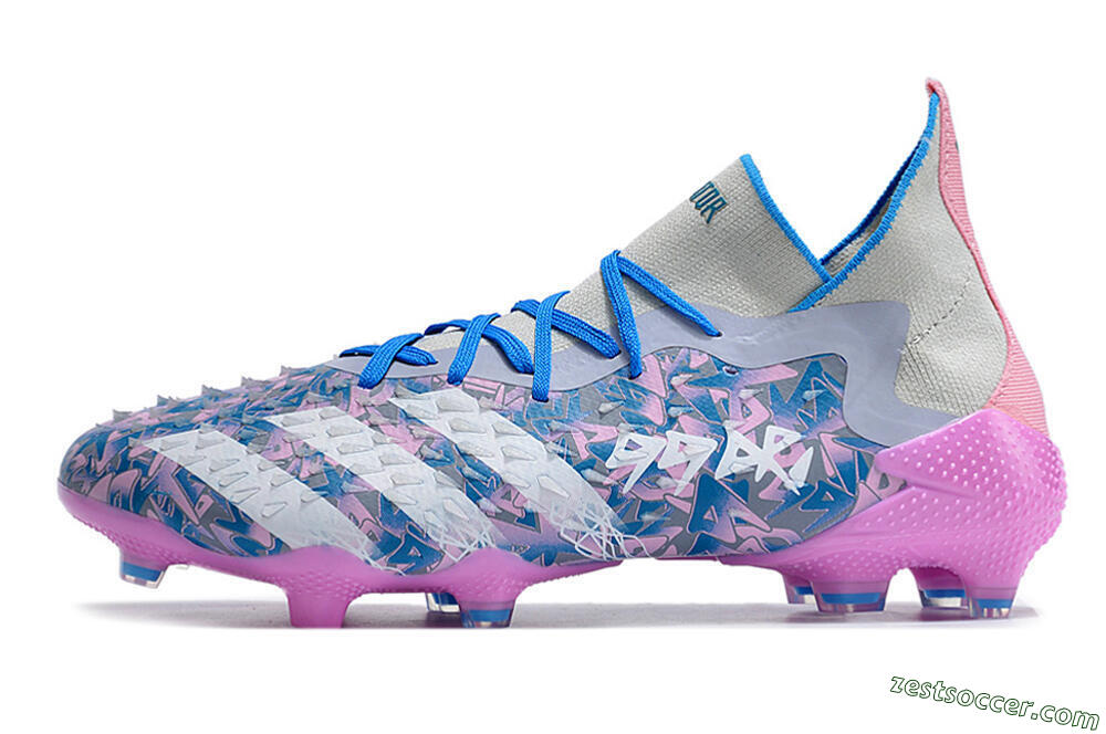 Adidas Predator Freak.1 FG High-Tops Soccer Cleats - Purple/White/Blue/Pink 2