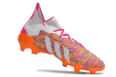 Adidas Predator Freak.1 FG High-Tops Soccer Cleats - White/Pink/Orange