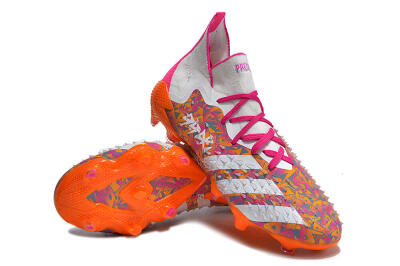 Adidas Predator Freak.1 FG High-Tops Soccer Cleats - White/Pink/Orange