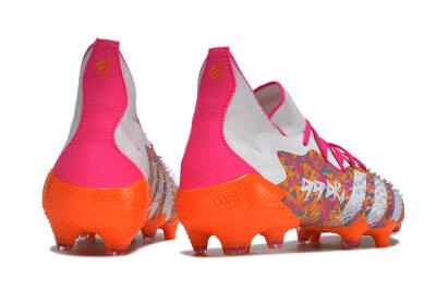 Adidas Predator Freak.1 FG High-Tops Soccer Cleats - White/Pink/Orange