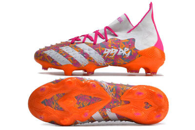 Adidas Predator Freak.1 FG High-Tops Soccer Cleats - White/Pink/Orange
