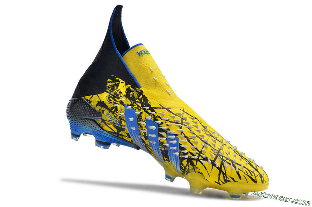 Adidas Predator Freak+ FG High-Tops Soccer Cleats - Yellow/Blue/Black 4