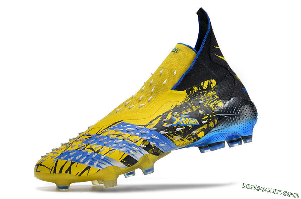 Adidas Predator Freak+ FG High-Tops Soccer Cleats - Yellow/Blue/Black 5