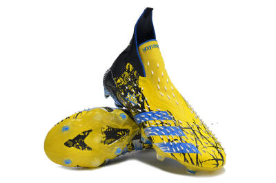 Adidas Predator Freak+ FG High-Tops Soccer Cleats - Yellow/Blue/Black