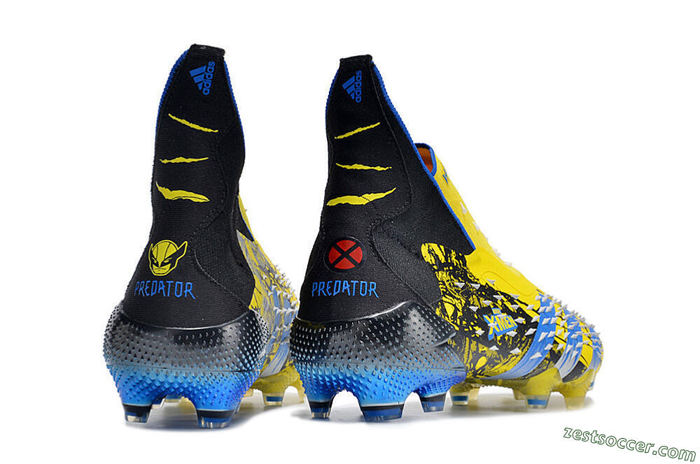 Adidas Predator Freak+ FG High-Tops Soccer Cleats - Yellow/Blue/Black 6