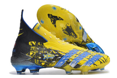 Adidas Predator Freak+ FG High-Tops Soccer Cleats - Yellow/Blue/Black