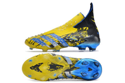 Adidas Predator Freak+ FG High-Tops Soccer Cleats - Yellow/Blue/Black