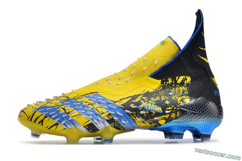 Adidas Predator Freak+ FG High-Tops Soccer Cleats - Yellow/Blue/Black 2