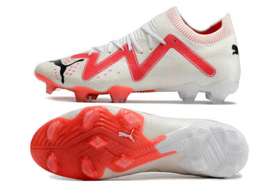 Puma Future Ultimate FG Low-Tops Soccer Cleats - White/Pink/Black