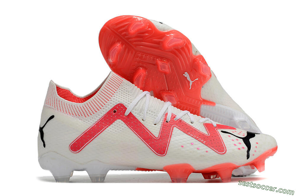 Puma Future Ultimate FG Low-Tops Soccer Cleats - White/Pink/Black 0