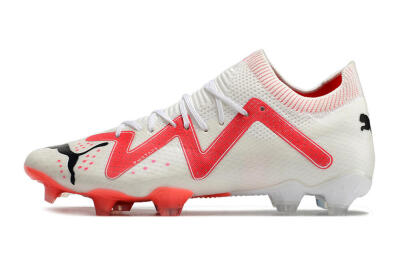 Puma Future Ultimate FG Low-Tops Soccer Cleats - White/Pink/Black