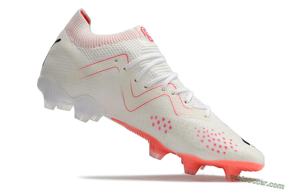 Puma Future Ultimate FG Low-Tops Soccer Cleats - White/Pink/Black 4