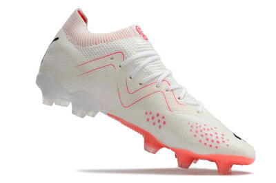 Puma Future Ultimate FG Low-Tops Soccer Cleats - White/Pink/Black