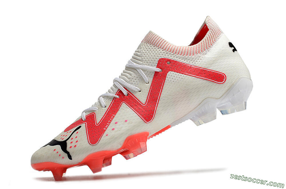 Puma Future Ultimate FG Low-Tops Soccer Cleats - White/Pink/Black 5