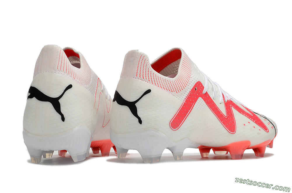Puma Future Ultimate FG Low-Tops Soccer Cleats - White/Pink/Black 6