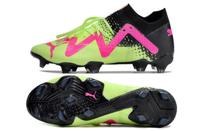 Puma Future Ultimate FG Low-Tops Soccer Cleats - Green/Pink/Black