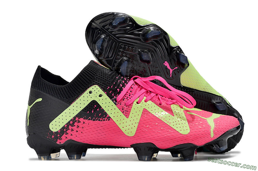 Puma Future Ultimate FG Low-Tops Soccer Cleats - Green/Pink/Black 0