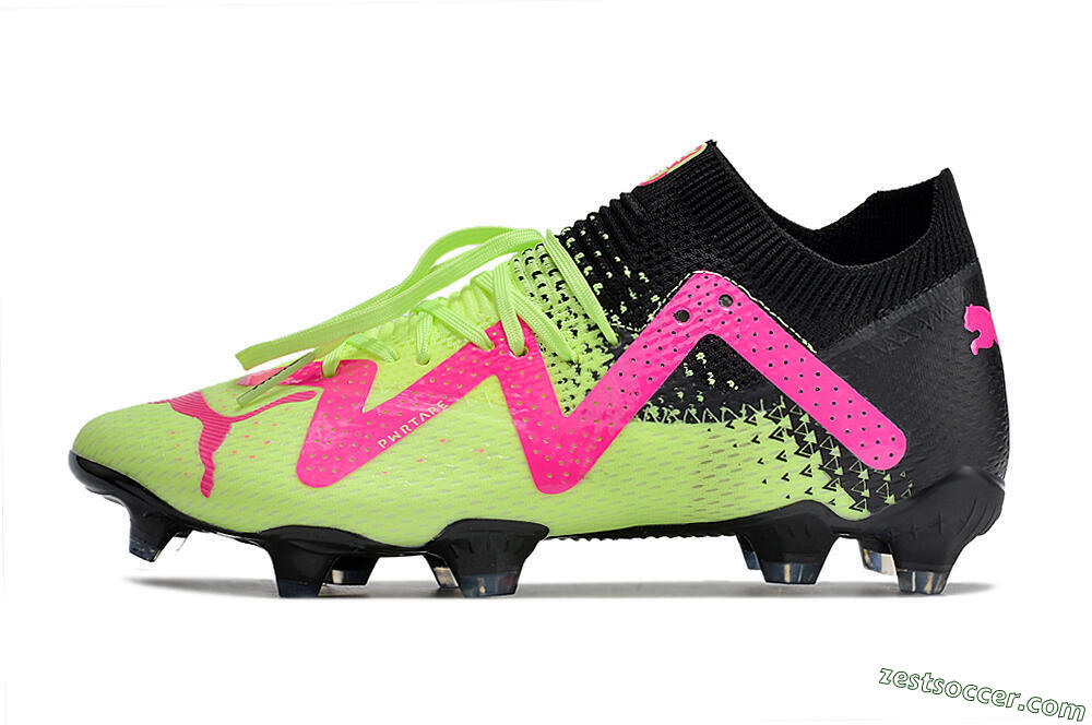 Puma Future Ultimate FG Low-Tops Soccer Cleats - Green/Pink/Black 2