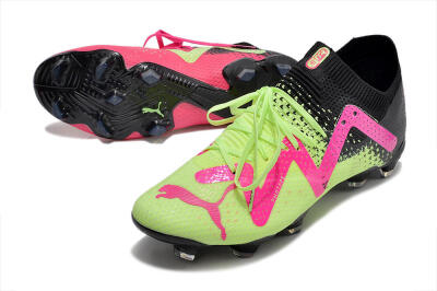 Puma Future Ultimate FG Low-Tops Soccer Cleats - Green/Pink/Black
