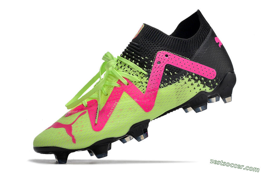 Puma Future Ultimate FG Low-Tops Soccer Cleats - Green/Pink/Black 5