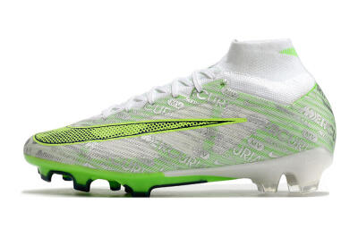 Nike Air Zoom Mercurial Superfly 9 Elite FG High-Tops Soccer Cleats - White/Green